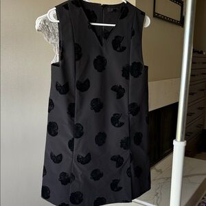 COS black dress with velvet polka dots, size 6